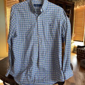 Polo Ralph Lauren Mens XL Classic Fit Oxford Button Down Blue Plaid Classic